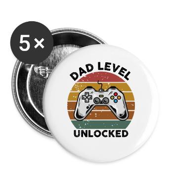 DAD LEVEL UNLOCKED - Buttons large 2.2'' (5-pack) - white