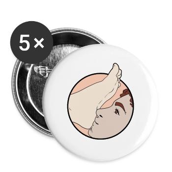 Foot Fetishism Feet Worship Femdom Humiliation - Buttons large 2.2'' (5-pack) - white