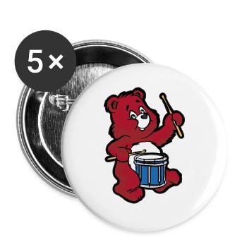 TEDDY BEAR DRUMS Drummer Marching Band Snare Drum - Buttons large 2.2'' (5-pack) - white