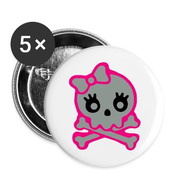 skull - Buttons large 2.2'' (5-pack) - white