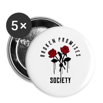 Broken Promises Society - Buttons large 2.2'' (5-pack) - white