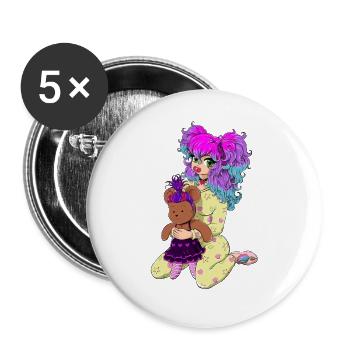 Daddy's Little Girl DDLG Ageplay Kitten ABDL - Buttons large 2.2'' (5-pack) - white