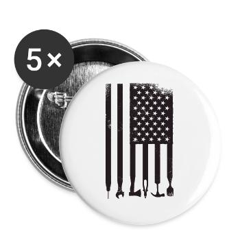 Tools With USA Flag - Buttons large 2.2'' (5-pack) - white