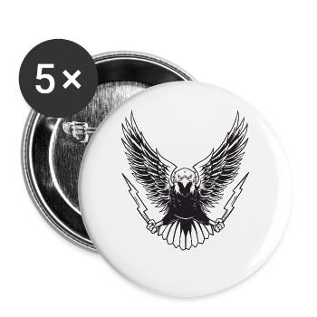 Eagle With Lightning Bolts - Buttons large 2.2'' (5-pack) - white