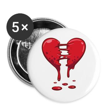 Dripping Broken Heart Valentines Funny Love - Buttons large 2.2'' (5-pack) - white