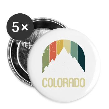 Retro Vintage Colorado Hiking Mountain - Buttons large 2.2'' (5-pack) - white