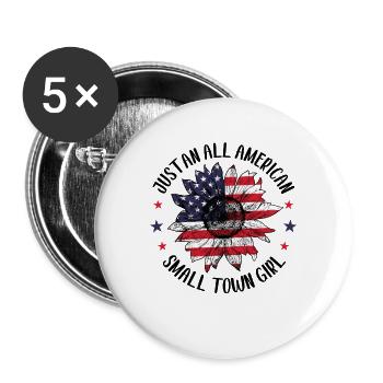Just An All American Small Town Girl - Buttons large 2.2'' (5-pack) - white