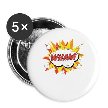 Pop Art - Wham - Funny - Text Bubble - Comic Book - Buttons large 2.2'' (5-pack) - white