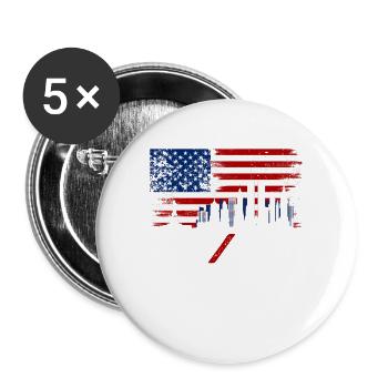 Never Forget Usa 9/11 The 20th Anniversary Patriot - Buttons large 2.2'' (5-pack) - white