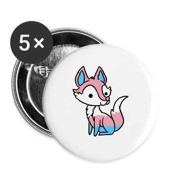 Trans Pride Fox Transgender Pride - Buttons large 2.2'' (5-pack) - white