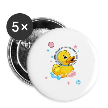 Transgender Duck In Space Trans Pride - Buttons large 2.2'' (5-pack) - white
