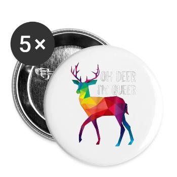 LGBT Queer - Buttons large 2.2'' (5-pack) - white