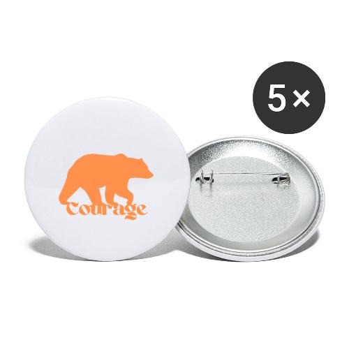 Courage Bear Orange - Buttons large 2.2'' (5-pack)