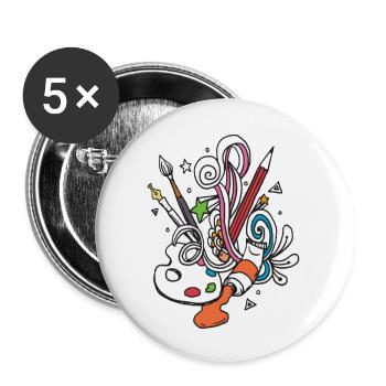 Artist tool - Buttons large 2.2'' (5-pack) - white