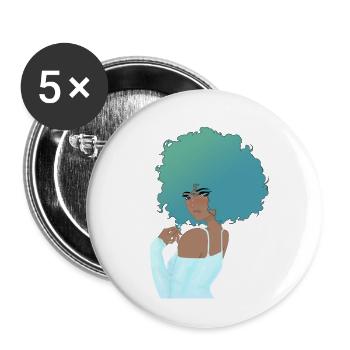 Blue - Buttons large 2.2'' (5-pack) - white
