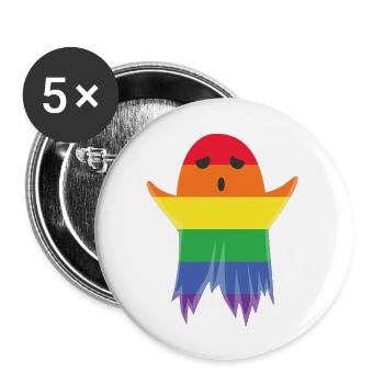 Gay Pride trans Ghost Emoje - Buttons large 2.2'' (5-pack) - white