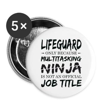 Ninja Lifeguard - Buttons large 2.2'' (5-pack) - white