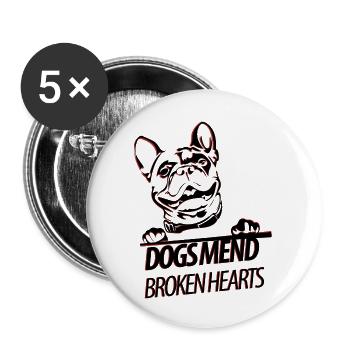 Dogs Mend Broken Hearts - Buttons large 2.2'' (5-pack) - white