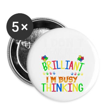 I Dont Speak Much T-Shirt - Buttons large 2.2'' (5-pack) - white