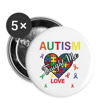 Autism Awareness Strong Cricut Shirt - Buttons large 2.2'' (5-pack) - white