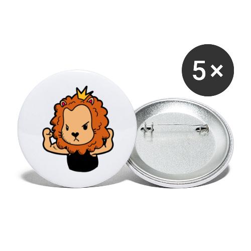 Cute Strong Lion Flexing Muscles - Buttons large 2.2'' (5-pack)