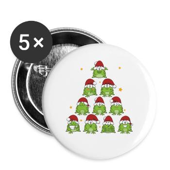 Chistmas Season Frog Christmas Tree Reptile - Buttons large 2.2'' (5-pack) - white