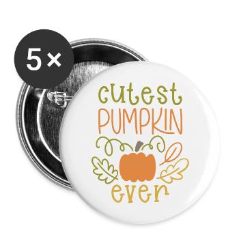 Cutest Pumpkin Ever - Buttons large 2.2'' (5-pack) - white