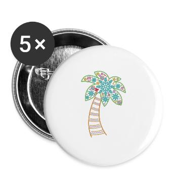 Chistmas Season Palm Tree - Buttons large 2.2'' (5-pack) - white