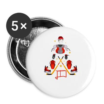 Chistmas Season Ice Hockey Christmas Tree - Buttons large 2.2'' (5-pack) - white