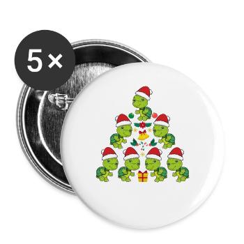 Chistmas Season Turtle Reptile Christmas Tree - Buttons large 2.2'' (5-pack) - white