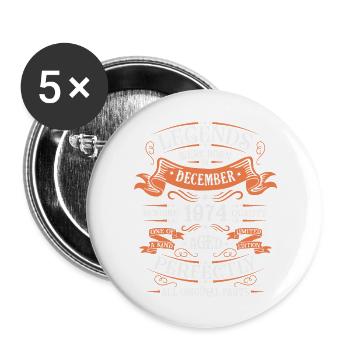 December 1974 | birthday 1974 Vintage December - Buttons large 2.2'' (5-pack) - white