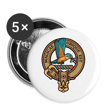 Kingfisher Crest - Buttons large 2.2'' (5-pack) - white