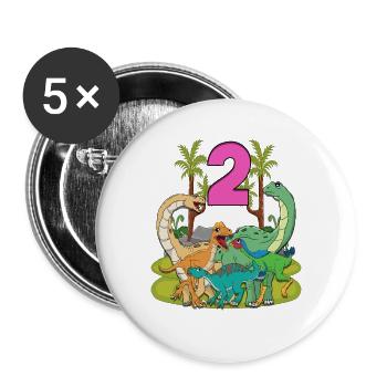 Dinosaur Dinosaur Paradise For Ages 2 - Buttons large 2.2'' (5-pack) - white
