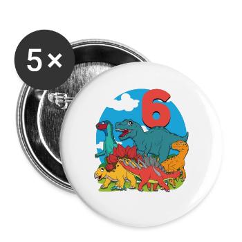 Dinosaur Dinosaur Paradise For Ages 6 - Buttons large 2.2'' (5-pack) - white