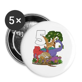 Dinosaur Dinosaur Paradise For Ages 5 - Buttons large 2.2'' (5-pack) - white