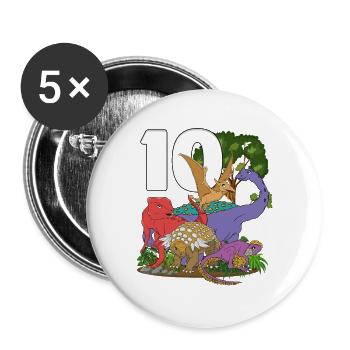 Dinosaur Dinosaur Paradise For Ages 10 - Buttons large 2.2'' (5-pack) - white