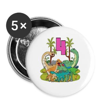 Dinosaur Dinosaur Paradise For Ages 4 - Buttons large 2.2'' (5-pack) - white
