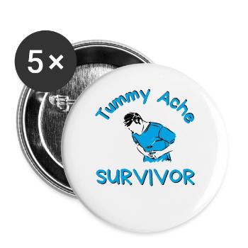 Tummy Ache Survivor - Buttons large 2.2'' (5-pack) - white