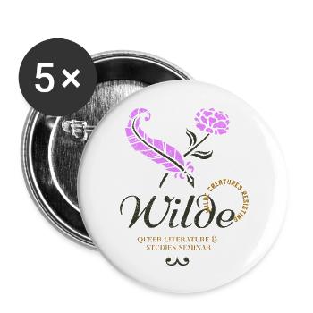 Logo template with feather 4906a - Buttons large 2.2'' (5-pack) - white