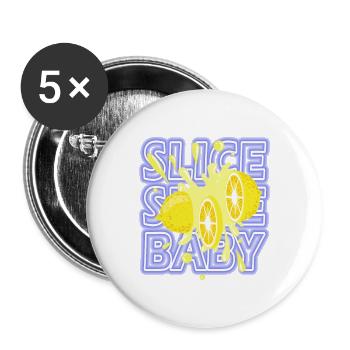 SLICE LEMON - Buttons large 2.2'' (5-pack) - white