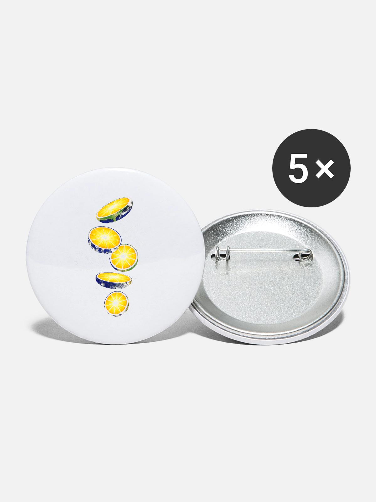 slice lemon - Buttons large 2.2'' (5-pack) - white