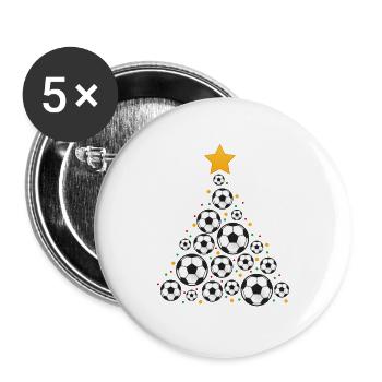 Chistmas Season Soccer Christmas Tree - Buttons large 2.2'' (5-pack) - white