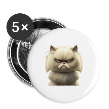 Grumpy, sarcastic white cat - Good morning - Buttons large 2.2'' (5-pack) - white