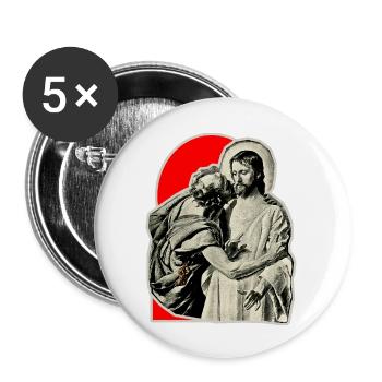 Judas' traitorous kiss in Jesus Christ - Buttons large 2.2'' (5-pack) - white