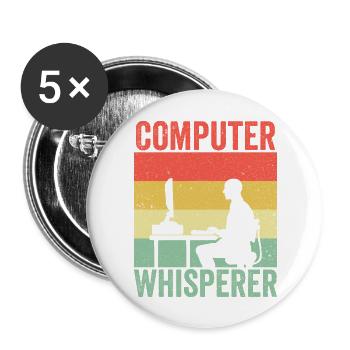 Computer Whisperer Tech Supports Programmer Coder - Buttons large 2.2'' (5-pack) - white