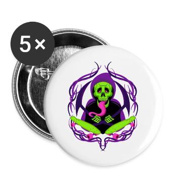 Skater Demon - Buttons large 2.2'' (5-pack) - white