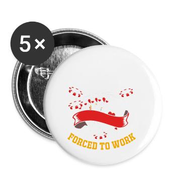 Poker Born To Play Forced To Work - Buttons large 2.2'' (5-pack) - white