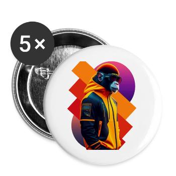 Tech-Savvy Ape: Evolved Primate in Sunglasses - Buttons large 2.2'' (5-pack) - white