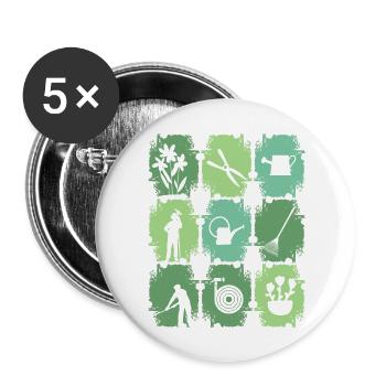 Gardener Garden Tool - Buttons large 2.2'' (5-pack) - white