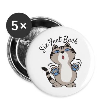 Six Feet Back Covid - Buttons large 2.2'' (5-pack) - white